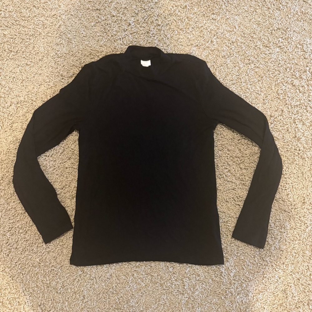 H&M Black Ribbed Turtleneck Sweater